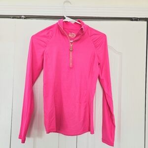 Lilly Pulitzer Pink Quarter-Zip  UPF 50+ Luxletic Justine Pullover XS.